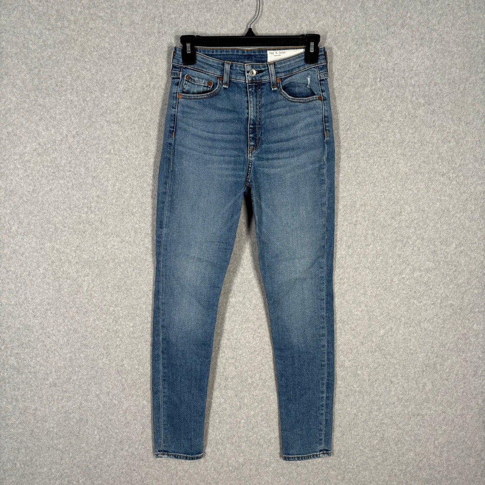 Rag Bone Nina Jeans Size 26 Skinny Ankle Stretch High Rise West Marin Wash